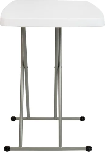 Miniatura 7 de Flash Furniture Elon - Mesa plegable de color blanco granito, altura ajustable, 30 pulgadas, bandeja de TV, mesa para portátil de grado comercial