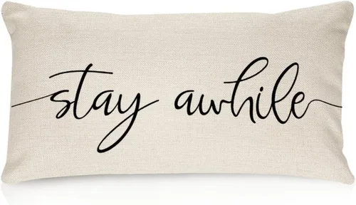 Miniatura 28 de Sweet Dreams - Fundas de almohada lumbar de lino y algodón de 12 x 18 pulgadas, funda de almohada rectangular decorativa de granja, divertida