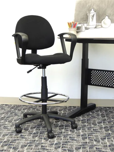 Miniatura 2 de Silla de escritorio ergonómica de Boss Office Products sin posabrazos, color azul, Tela Metal, Negro