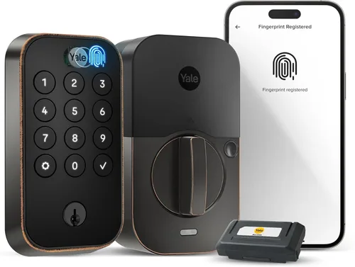 Miniatura 10 de Yale Assure Lock 2 Touch Deadbolt, cerradura de entrada de bronce aceitado con teclado digital táctil y escáner de huellas dactilares con llave