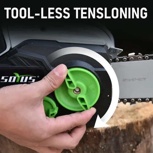 Miniatura 6 de SOYUS Motosierra inalámbrica sin escobillas de 40 V y 16 pulgadas con batería y cargador, motosierra a pilas con tensión automática y lubricación