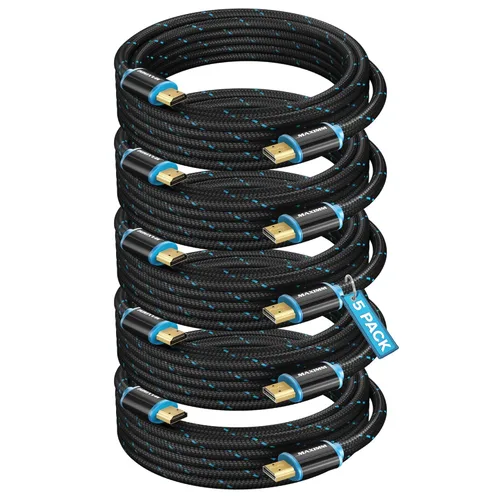 Miniatura 29 de Cable HDMI 4K Ultra HD de 1 pie (paquete de 100) Cable HDMI 2.0 trenzado de nailon, alta velocidad 18Gbps 4K60Hz HDR, 3D, 2160p, 1080p, HDCP 2.2