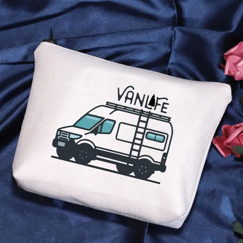 Miniatura 6 de POFULL Bolsa de cosméticos Camper Life, regalo para viajeros, amantes de la naturaleza, regalo para amantes de la caravana, regalo para entusiastas