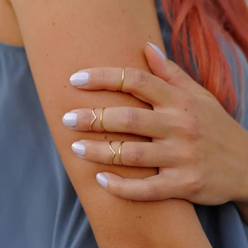 Miniatura 4 de RLMOON Juego de 8 anillos chapados en oro de 14 quilates y plata para mujer, anillo de diamantes de imitación de circonita cúbica, anillo