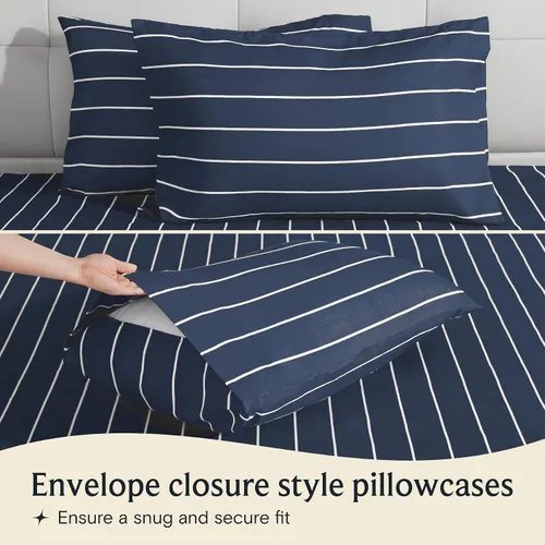 Miniatura 4 de LuxClub Juego de sábanas de 4 piezas tamaño King, con bolsillos profundos, sábanas de cama refrescantes sin arrugas, ropa de cama de hotel para 35