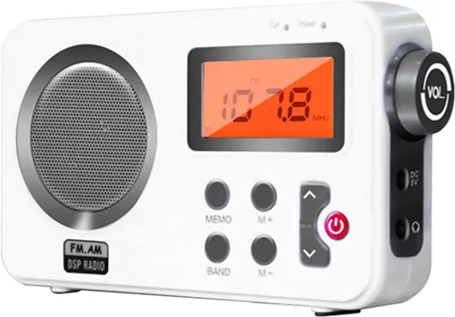UXELY Altavoz de ducha - Radio AM/FM con pantalla LCD, estéreo portátil con puerto para auriculares para el hogar, playa, bañera de hidromasaje, baño