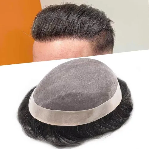 Miniatura 71 de Toupee - Sistema de reemplazo de cabello humano para hombre, encaje mono fino, duradero, línea capilar natural para hombre, pieza de cabello NPU