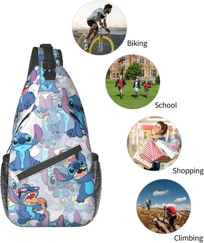 Miniatura 7 de Bolso bandolera para mujeres y hombres, riñonera para adolescentes, linda bolsa cruzada, bolso tipo mochila, bolsas de pecho de anime, viajes