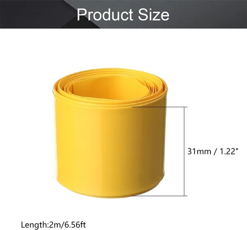 Miniatura 2 de Othmro Kit de tubos termorretráctiles de batería de 6.56 pies, tubo termorretráctil de PVC con aislamiento de ancho de 1.18 pulgadas, tubo retráctil