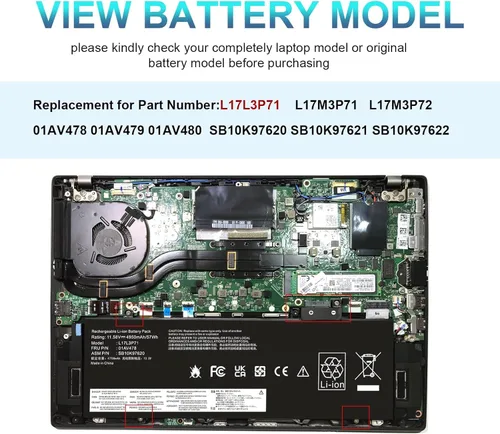 Miniatura 5 de ASUNCELL 1F22N - Batería para portátil de 15.2 V, 60 Wh, 3750 mAh, 4 celdas, compatible con Dell Alienware M15 M17 R1 G7 7590 7790 G5 5590-D2783W