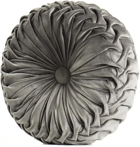 Miniatura 16 de MOJUN Almohada de terciopelo redonda, plisada, rellena, almohada decorativa para el hogar para sofá, silla, cama, automóvil, suelo
