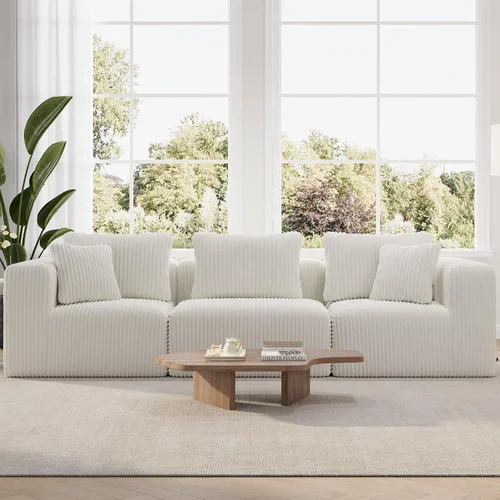 Miniatura 37 de Novilla 141" Sofá seccional modular, sofá seccional moderno en forma de nube con soporte Smarts Coil™, sofá sin huesos en forma de U para sala