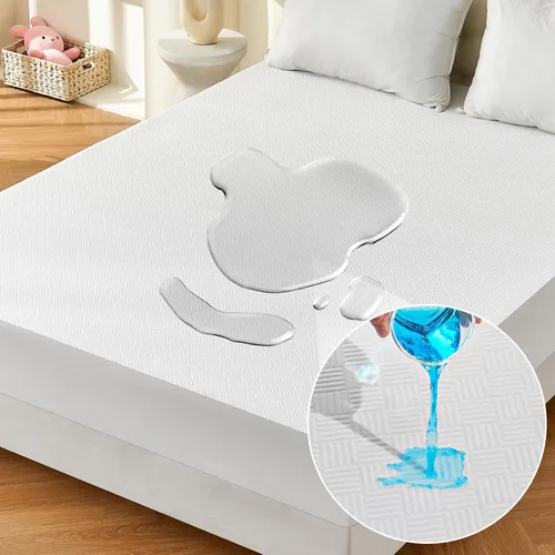 Miniatura 11 de Protector de colchón impermeable tamaño individual, funda de colchón de tela de aire 3D de alta calidad, suave, transpirable, sin ruido, funda