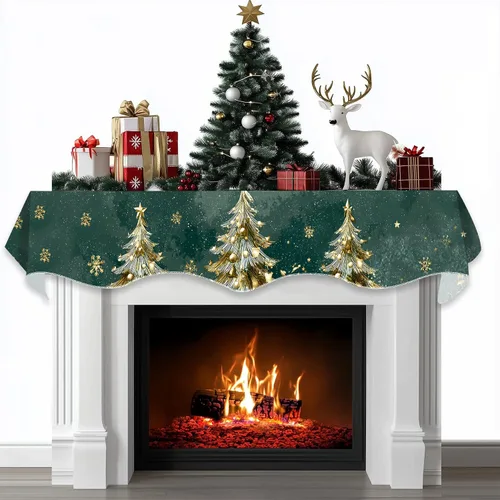 Miniatura 23 de BVBOX Bufanda Decorativa para Repisa de Chimenea Navideña, Cubierta Corredor para Repisa de Chimenea de Navidad e Invierno