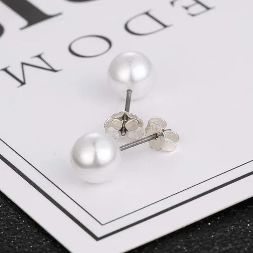 Miniatura 5 de S925 Parte trasera de aretes de plata de ley de repuesto para tachuelas, 12 piezas/6 pares de respaldos de aretes perforados seguros para postes