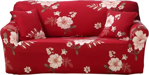 Miniatura 6 de Funda estampada para sofá, funda elástica para sofá, protector de sofá para sofá de 3 plazas, funda elástica para sofá con 1 funda de almohada