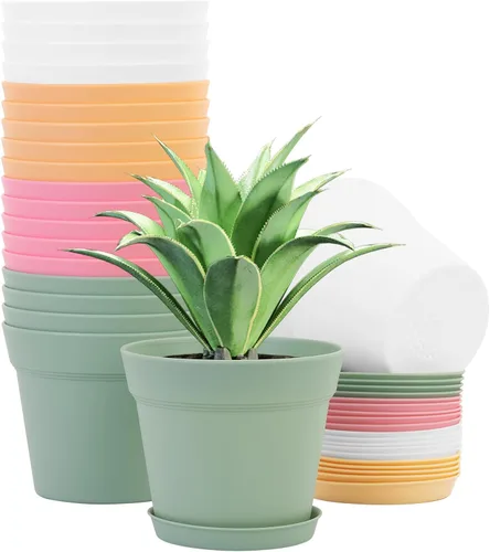 Miniatura 10 de GARDIFE Paquete de 20 macetas de 4 pulgadas, macetas para plantas de interior, macetas de flores, negras