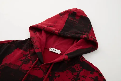 Miniatura 4 de KLIEGOU Sudadera con capucha de teñido anudado para hombre