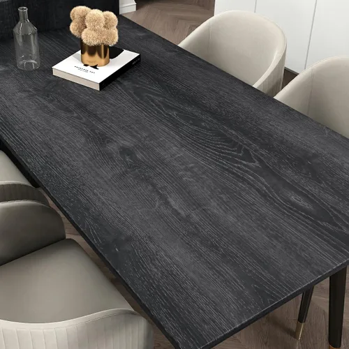 Miniatura 4 de Papel adhesivo de madera gris para encimeras, papel tapiz de madera gris mate y negro, papel tapiz de 15.7 pulgadas x 78.8 pulgadas, papel