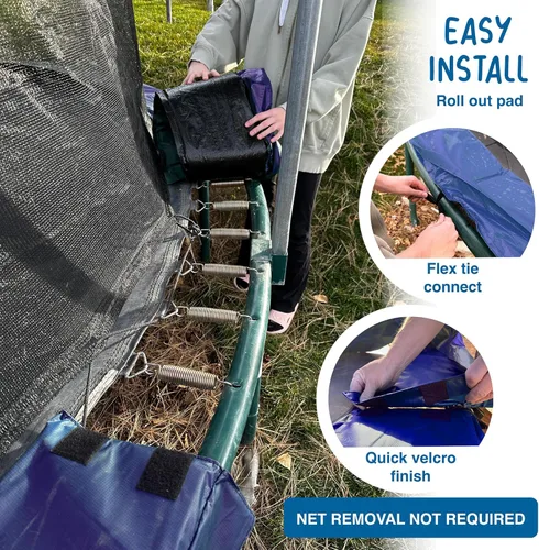 Miniatura 4 de Blue 15 Ft 14 ft 12ft Trampoline Spring Cover, with Easy Install Split Design, Universal Trampoline Pad Replacement