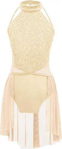 Miniatura 42 de Vestido de ballet lírico para niñas y niñas, sin mangas, encaje floral, leotardo contemporáneo, moderno disfraz de baile