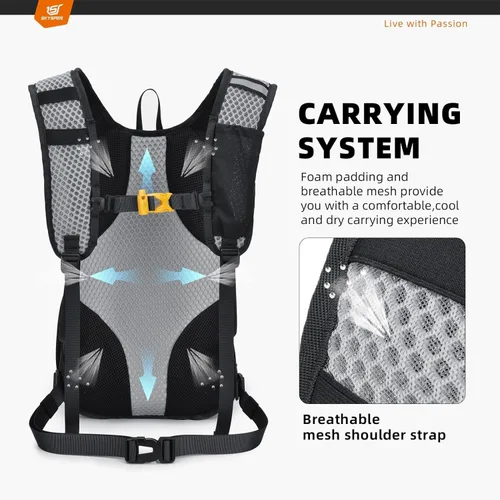 Miniatura 3 de SKYSPER Mochila de senderismo pequeña – Mochila de viaje de 15 L, ligera, resistente al agua, mochilas de senderismo para mujeres y hombres, Negro