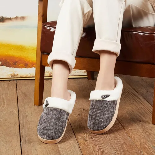 Miniatura 8 de NineCiFun Pantuflas cómodas de casa para mujer, de espuma viscoelástica, mullidas, para interiores, exteriores, antideslizantes, para el hogar