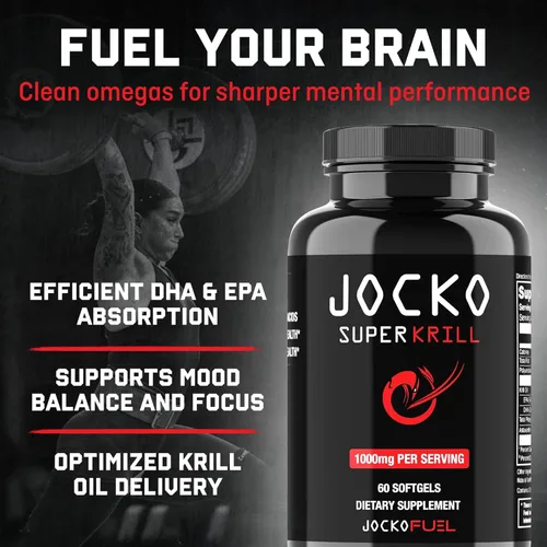 Miniatura 2 de Jocko Fuel Aceite de krill antártico Omega 3 Suplementos de ácidos grasos DHA y EPA - 1000 mg cápsulas blandas - Apoya las articulaciones