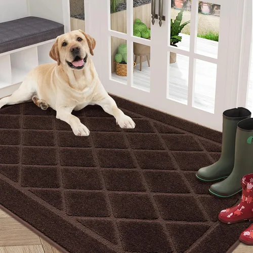 Miniatura 27 de BEQHAUSE Tapete para puerta de 20 x 32 pulgadas, tapete antideslizante para puerta, lavable, tapete para puerta de perro, resistente a las manchas