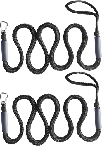 Miniatura 26 de Líneas de muelle elásticas para barcos de 4 pies, cuerda de ancla elástica resistente con ganchos, líneas de muelle seguras, amarres para jet ski