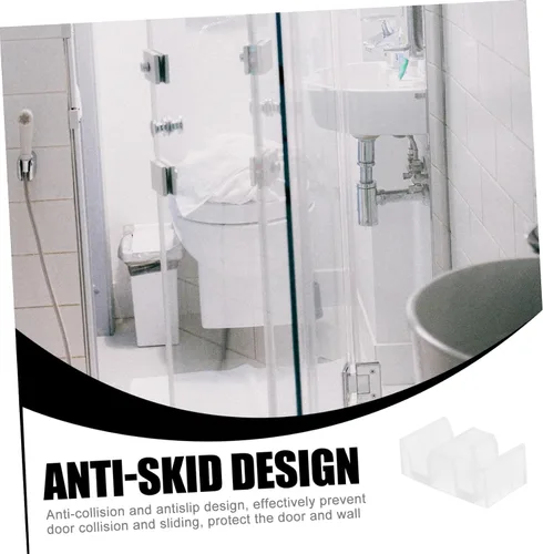Miniatura 9 de Uonlytech Guía inferior de puerta de ducha deslizante y parachoques Piezas de repuesto para puerta de vidrio de baño, tapón de puerta de ducha