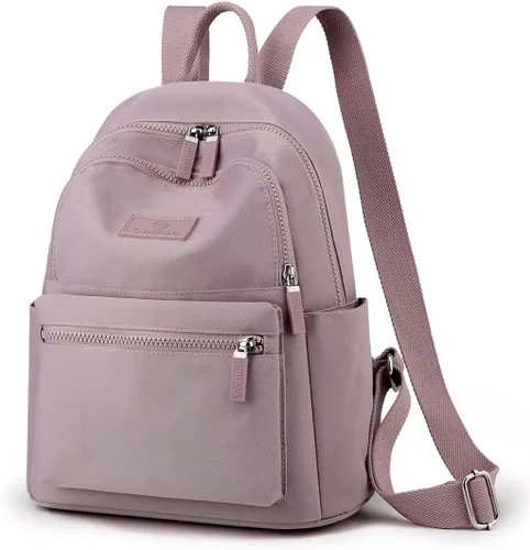 Miniatura 2 de Collsants Pequeña mochila de nailon para mujer, ligera, mini mochila de viaje, Rosado, Mochila de moda