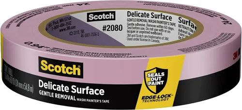 Scotch Cinta para pintores de superficies delicadas, 0.94 pulgadas x 60 yardas, preparación de pintura sin daños, protege superficies delicadas,