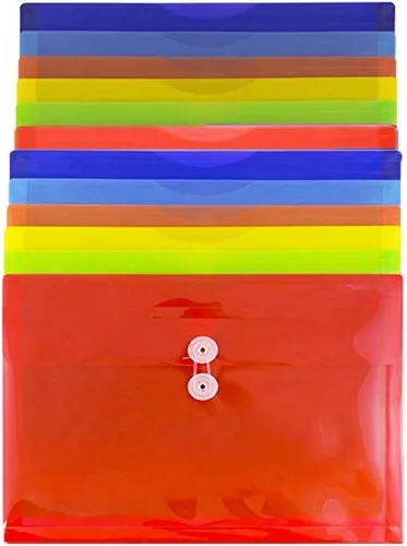 Miniatura 80 de Fundas de plástico con cierre de botón y cordel para guardar documentos (12 fundas de tamaño carta), de JAM Paper, Amarillo