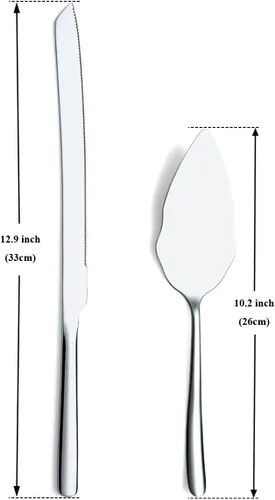 Miniatura 2 de Juego de cuchillo y servidor de pastel de boda, juego de corte de pastel de acero inoxidable para boda, incluye cortador de pasteles y servidor