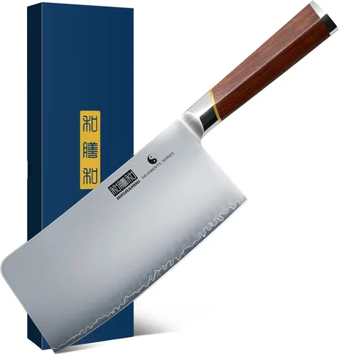 HOSHANHO Cuchillo de carnicero de 7 pulgadas, cuchillo de carnicero japonés afilado de acero de alto carbono, cuchillo de carnicero profesional para