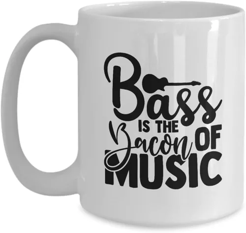 Miniatura 5 de Taza Bass Is The Bacon Of Music, regalo para amantes de la música, taza de café bajo y tocino, taza favorita del jugador de bajo, idea de regalo