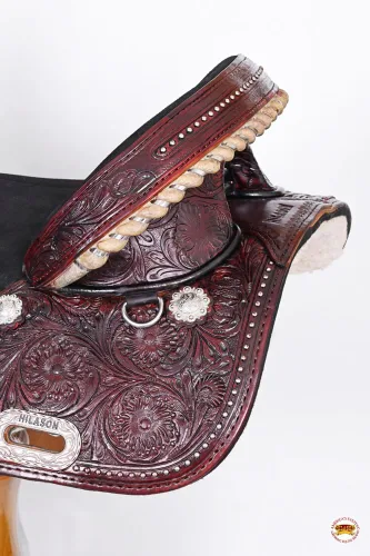 Miniatura 6 de HILASON Western Horse Treeless Trail Barrel Saddle American Leather Tan Horse Saddle Western Saddle Treeless Saddle Saddle for Horses