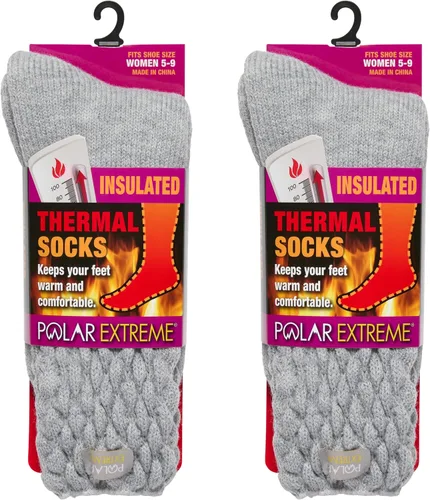 Miniatura 38 de Polar Extreme Calcetines térmicos de senderismo – acolchados, aislados, cálidos para botas, mujeres y hombres, talla única para la mayoría de 4-10