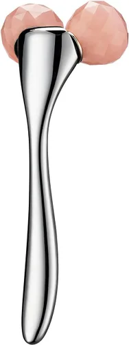 Miniatura 6 de Tekson Masajeador facial de rodillo, herramienta GuaSha de masaje facial de metal 3D para reducir la hinchazón, estiramiento facial, Plateado