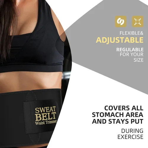 Miniatura 4 de ZPP Entrenador de cintura para mujeres y hombres, banda de sudor de neopreno, cinturón reductor de cintura adelgazante para entrenamiento