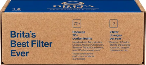 Miniatura 8 de Brita Filtro de agua de repuesto, sin BPA, reemplaza 900 botellas de agua de plástico, dura seis meses o 120 galones, incluye 1 filtro, esencial