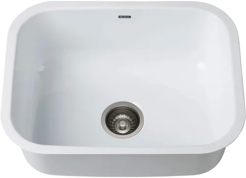 Miniatura 8 de Kraus Pintura Fregadero de cocina de acero con esmalte porcelánico de 21 pulgadas, montura por debajo, cuenco simple, en blanco, KE1US21GWH