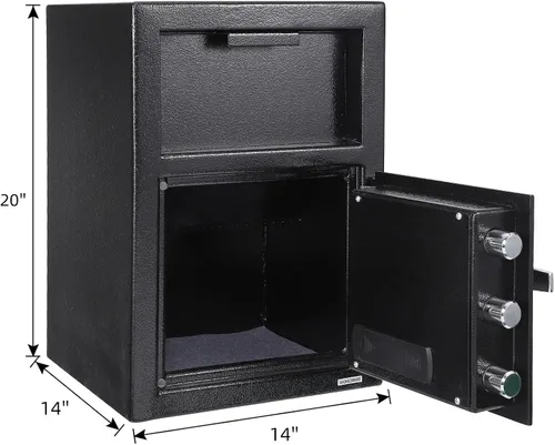 Miniatura 6 de Caja de seguridad de acero con teclado electrónico, depósito digital, caja fuerte para el hogar con sistema de alarma, caja fuerte y caja