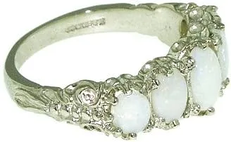 Miniatura 2 de Anillo de plata de ley 925 auténtico ópalo para mujer