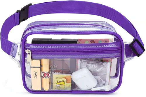 Miniatura 2 de BEUTEY Riñonera transparente aprobada para estadios, bolsa transparente para mujeres y hombres, pequeña bolsa cruzada transparente aprobada