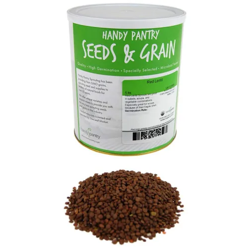 Miniatura 14 de Semilla de germinación de lentejas verdes secas orgánicas: 2.5 lb - Lentejas secas para plantar semillas de jardín, sopa, cocinar o ensalada