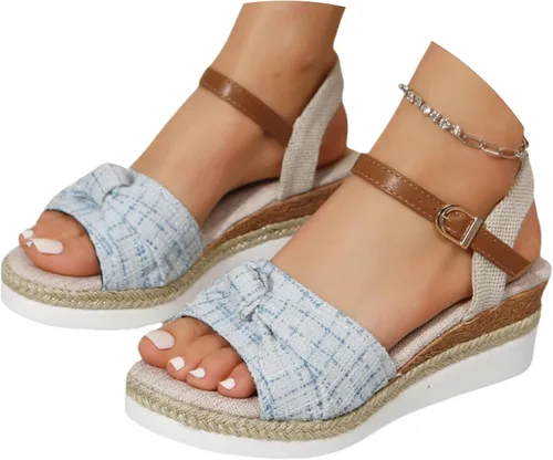 Miniatura 7 de Sandalias ortopédicas para mujer, tacones de cuña para mujer, pantuflas de caminar con soporte de arco, sandalias de cuña de verano elegantes