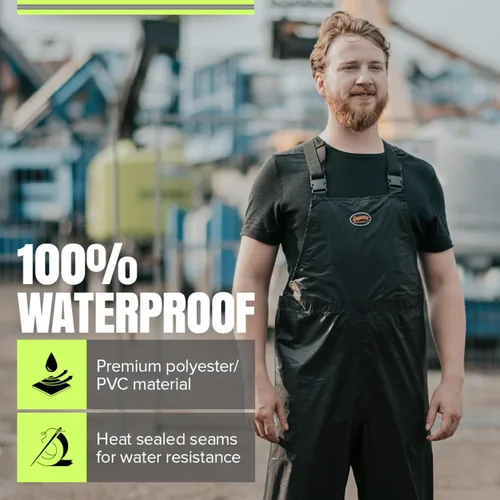 Miniatura 2 de Pioneer Hi Vis Traje de Lluvia Ligero Impermeable de Seguridad - Equipo de Lluvia Reflectante para Trabajo para Hombres y Mujeres Negro