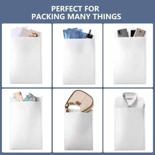 Miniatura 4 de zmybcpack - Paquete de 50 sobres de burbujas blancos de 8.5x12 pulgadas, sobres acolchados de polietileno con cierre autoadhesivo para envío